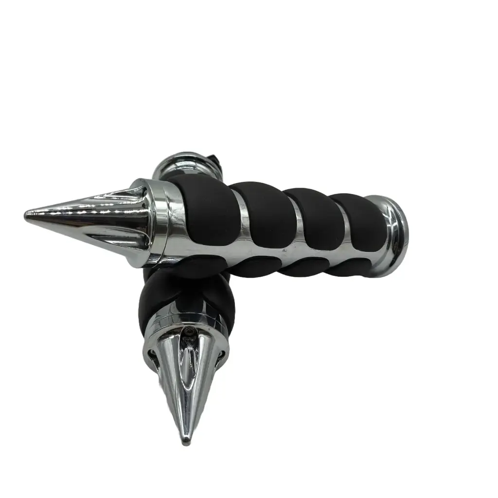 Puños 7/8 Chopper Cromados Metalicos Bufalo Con Punta