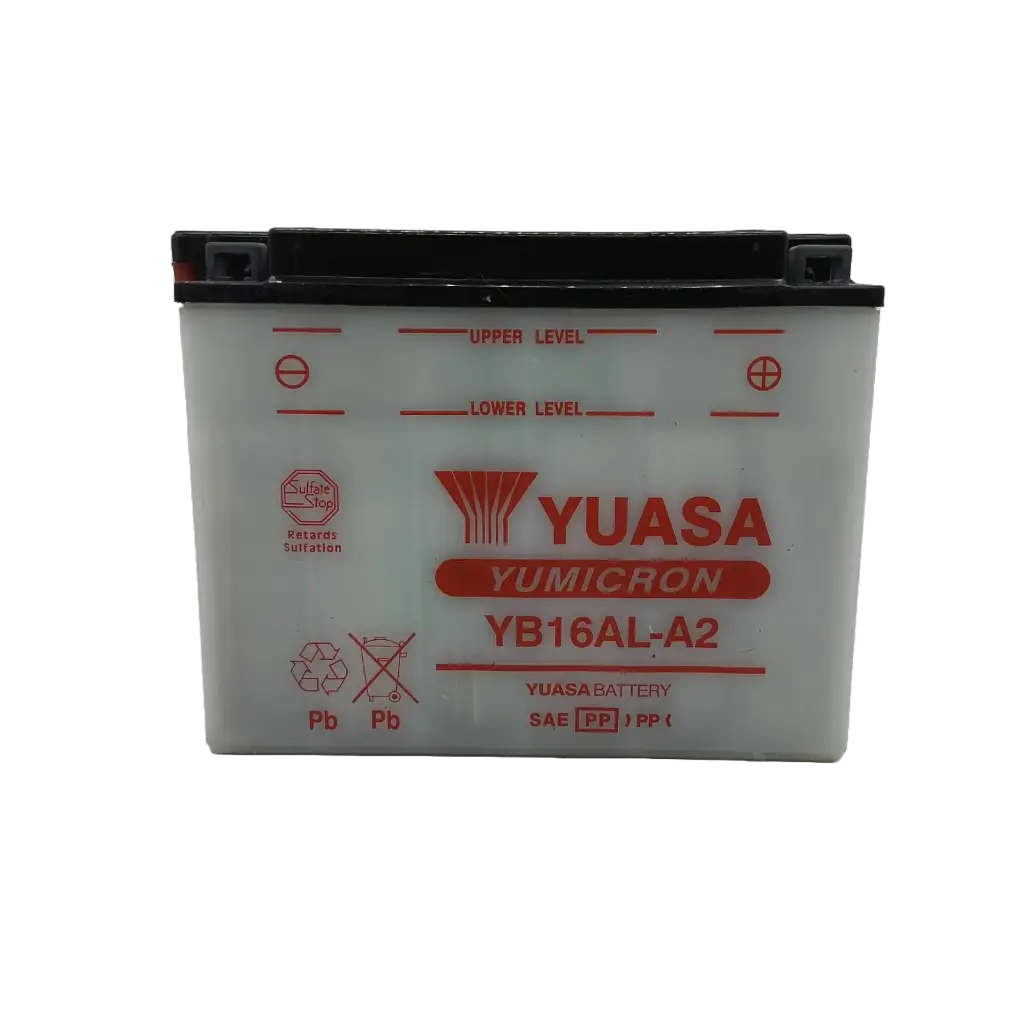 Batería Yuasa YB16AL-A2 sin electrolito